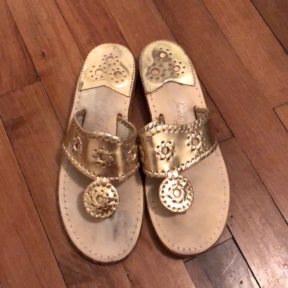 Gold Jack Rogers sandals